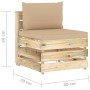 3-seater pallet sofa with green impregnated pine wood cushions by vidaXL, Garden sets - Ref: Foro24-3074558, Price: 426,99 €,...