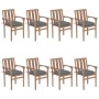 Stackable garden chairs 8 pcs solid teak wood with cushions by vidaXL, Garden chairs - Ref: Foro24-3073449, Price: 930,30 €, ...