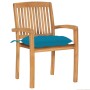 Stackable garden chairs, set of 6, made of teak wood with cushions. by vidaXL, Garden chairs - Ref: Foro24-3073271, Price: 72...