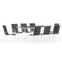 9-Piece Black Steel Garden Dining Set by vidaXL, Garden sets - Ref: Foro24-3073462, Price: 414,52 €, Discount: %