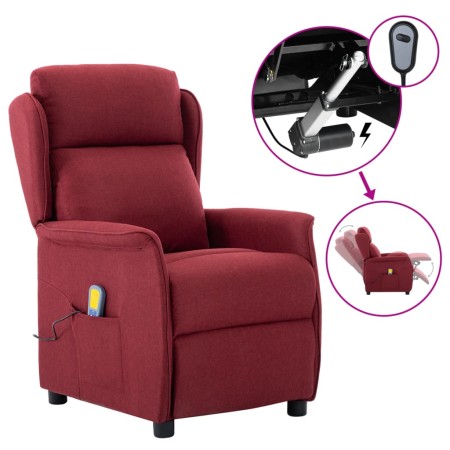 Sillón de masaje eléctrico tela rojo tinto de vidaXL, Sillones de masaje eléctricos - Ref: Foro24-3073629, Precio: 294,99 €, ...