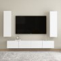 White engineered wood 4-piece TV furniture set by vidaXL, TV Furniture - Ref: Foro24-3074456, Price: 198,56 €, Discount: %