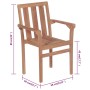 Stackable garden chairs 8 pcs solid teak wood with cushions by vidaXL, Garden chairs - Ref: Foro24-3073433, Price: 943,75 €, ...