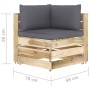 Gartenmöbel 6-teilig mit grün imprägnierten Holzkissen von vidaXL, Gartensets - Ref: Foro24-3074687, Preis: 694,99 €, Rabatt: %