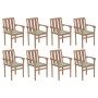 Stackable garden chairs 8 pcs solid teak wood with cushions by vidaXL, Garden chairs - Ref: Foro24-3073445, Price: 909,99 €, ...