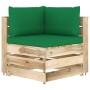 Garden furniture 6 pieces with green impregnated wood cushions by vidaXL, Garden sets - Ref: Foro24-3074704, Price: 471,83 €,...