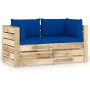 2-Sitzer-Palettensofa mit grün imprägnierten Kiefernholzkissen von vidaXL, Gartensets - Ref: Foro24-3074553, Preis: 309,93 €,...