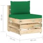 Garden furniture 6 pieces with green impregnated wood cushions by vidaXL, Garden sets - Ref: Foro24-3074704, Price: 471,83 €,...