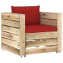 2-teilige Gartenmöbel mit grün imprägnierten Holzkissen von vidaXL, Gartensets - Ref: Foro24-3074537, Preis: 168,11 €, Rabatt: %