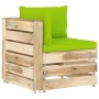 2-seater pallet sofa with green impregnated pine wood cushions by vidaXL, Garden sets - Ref: Foro24-3074554, Price: 292,99 €,...