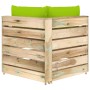 2-seater pallet sofa with green impregnated pine wood cushions by vidaXL, Garden sets - Ref: Foro24-3074554, Price: 292,99 €,...