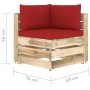 3-seater pallet sofa with green impregnated pine wood cushions by vidaXL, Garden sets - Ref: Foro24-3074561, Price: 376,65 €,...