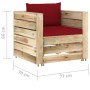 2-teilige Gartenmöbel mit grün imprägnierten Holzkissen von vidaXL, Gartensets - Ref: Foro24-3074540, Preis: 160,43 €, Rabatt: %