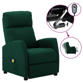 Sillón de masaje eléctrico tela verde oscuro de vidaXL, Sillones de masaje eléctricos - Ref: Foro24-3073652, Precio: 172,99 €...