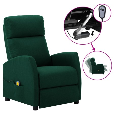 Electric massage chair dark green fabric by vidaXL, Electric massage chairs - Ref: Foro24-3073652, Price: 172,16 €, Discount: %