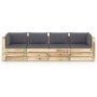 4-seater garden sofa with impregnated pine wood cushions by vidaXL, Garden sets - Ref: Foro24-3074603, Price: 477,31 €, Disco...