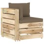 2-seater pallet sofa with green impregnated pine wood cushions by vidaXL, Garden sets - Ref: Foro24-3074551, Price: 352,99 €,...