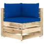 3-seater pallet sofa with green impregnated pine wood cushions by vidaXL, Garden sets - Ref: Foro24-3074565, Price: 376,99 €,...