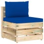 3-seater pallet sofa with green impregnated pine wood cushions by vidaXL, Garden sets - Ref: Foro24-3074565, Price: 376,99 €,...