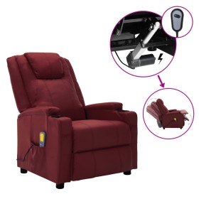 Sillón de masaje eléctrico cuero sintético rojo tinto de vidaXL, Sillones de masaje eléctricos - Ref: Foro24-3073799, Precio:...