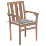 Stackable garden chairs 6 pcs solid teak wood with cushions by vidaXL, Garden chairs - Ref: Foro24-3073420, Price: 687,99 €, ...