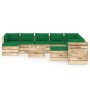 Garden furniture 12 pieces with green impregnated wood cushions by vidaXL, Garden sets - Ref: Foro24-3074824, Price: 1,00 €, ...