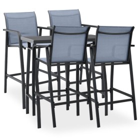 Stehtisch und Garten-Barhocker 5 Stück schwarz und grau von vidaXL, Gartensets - Ref: Foro24-3073577, Preis: 360,99 €, Rabatt: %