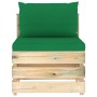 Garden furniture 5 pieces with green impregnated wood cushions by vidaXL, Garden sets - Ref: Foro24-3074632, Price: 487,92 €,...