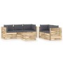 Garden furniture 6 pieces with green impregnated wood cushions by vidaXL, Garden sets - Ref: Foro24-3074675, Price: 827,07 €,...