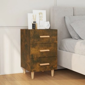 Smoked oak engineered wood bedside table 40x40x66 cm by vidaXL, Nightstands - Ref: Foro24-817321, Price: 39,54 €, Discount: %