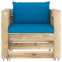 2-piece garden furniture with green impregnated wood cushions by vidaXL, Garden sets - Ref: Foro24-3074535, Price: 173,05 €, ...