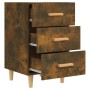 Smoked oak engineered wood bedside table 40x40x66 cm by vidaXL, Nightstands - Ref: Foro24-817321, Price: 39,46 €, Discount: %