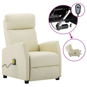 Cream synthetic leather electric massage chair by vidaXL, Electric massage chairs - Ref: Foro24-3073664, Price: 186,99 €, Dis...