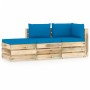 3-piece garden furniture with green impregnated wood cushions by vidaXL, Garden sets - Ref: Foro24-3074583, Price: 295,06 €, ...