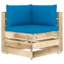 3-piece garden furniture with green impregnated wood cushions by vidaXL, Garden sets - Ref: Foro24-3074583, Price: 295,06 €, ...