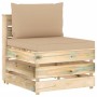 Garden furniture 6 pieces with green impregnated wood cushions by vidaXL, Garden sets - Ref: Foro24-3074690, Price: 766,99 €,...