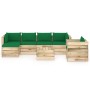 Gartenmöbel 7-teilig mit grün imprägnierten Holzkissen von vidaXL, Gartensets - Ref: Foro24-3074860, Preis: 632,25 €, Rabatt: %