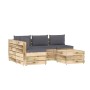 Garden furniture 5 pieces with green impregnated wood cushions by vidaXL, Garden sets - Ref: Foro24-3074639, Price: 490,63 €,...