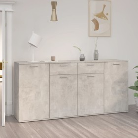 Aparador de madera de ingeniería gris 160x36x75 cm de vidaXL, Aparadores - Ref: Foro24-3074931, Precio: 179,46 €, Descuento: %