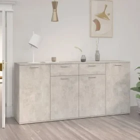 Aparador de madera de ingeniería gris 160x36x75 cm de vidaXL, Aparadores - Ref: Foro24-3074931, Precio: 173,85 €, Descuento: %