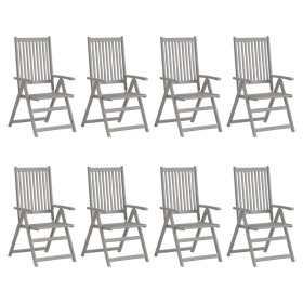 Reclining garden chairs 8 pcs solid acacia wood gray by vidaXL, Garden chairs - Ref: Foro24-3075140, Price: 452,99 €, Discoun...