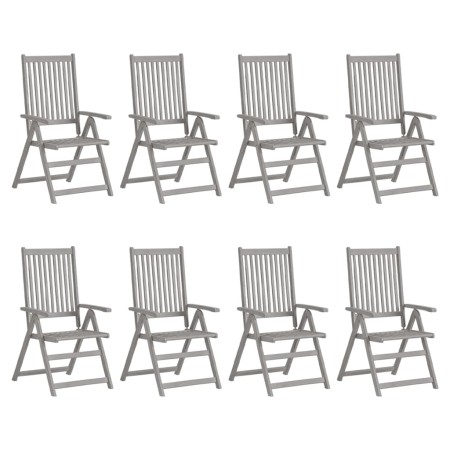 Reclining garden chairs 8 pcs solid acacia wood gray by vidaXL, Garden chairs - Ref: Foro24-3075140, Price: 452,99 €, Discoun...