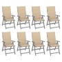 Reclining garden chairs and cushions 8 units gray acacia wood by vidaXL, Garden chairs - Ref: Foro24-3075144, Price: 555,99 €...