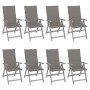 Reclining garden chairs and 8 solid acacia wood cushions by vidaXL, Garden chairs - Ref: Foro24-3075142, Price: 555,99 €, Dis...