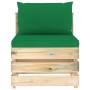 Garden furniture 6 pieces with green impregnated wood cushions by vidaXL, Garden sets - Ref: Foro24-3074692, Price: 635,99 €,...