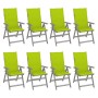 Reclining garden chairs and cushions 8 units gray acacia wood by vidaXL, Garden chairs - Ref: Foro24-3075152, Price: 563,10 €...