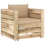 Gartenmöbel 7-teilig mit grün imprägnierten Holzkissen von vidaXL, Gartensets - Ref: Foro24-3074870, Preis: 856,41 €, Rabatt: %