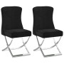 Dining chairs 2 pcs black stainless steel velvet 53x52x98cm by vidaXL, dining chairs - Ref: Foro24-3074909, Price: 366,18 €, ...