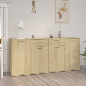 Sideboard aus Sonoma-Eichenholzwerkstoff, 160 x 36 x 75 cm von vidaXL, Sideboards - Ref: Foro24-3074930, Preis: 176,47 €, Rab...