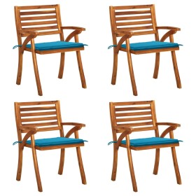 Garden chairs with cushions 4 units solid acacia wood by vidaXL, Garden chairs - Ref: Foro24-3075178, Price: 360,99 €, Discou...